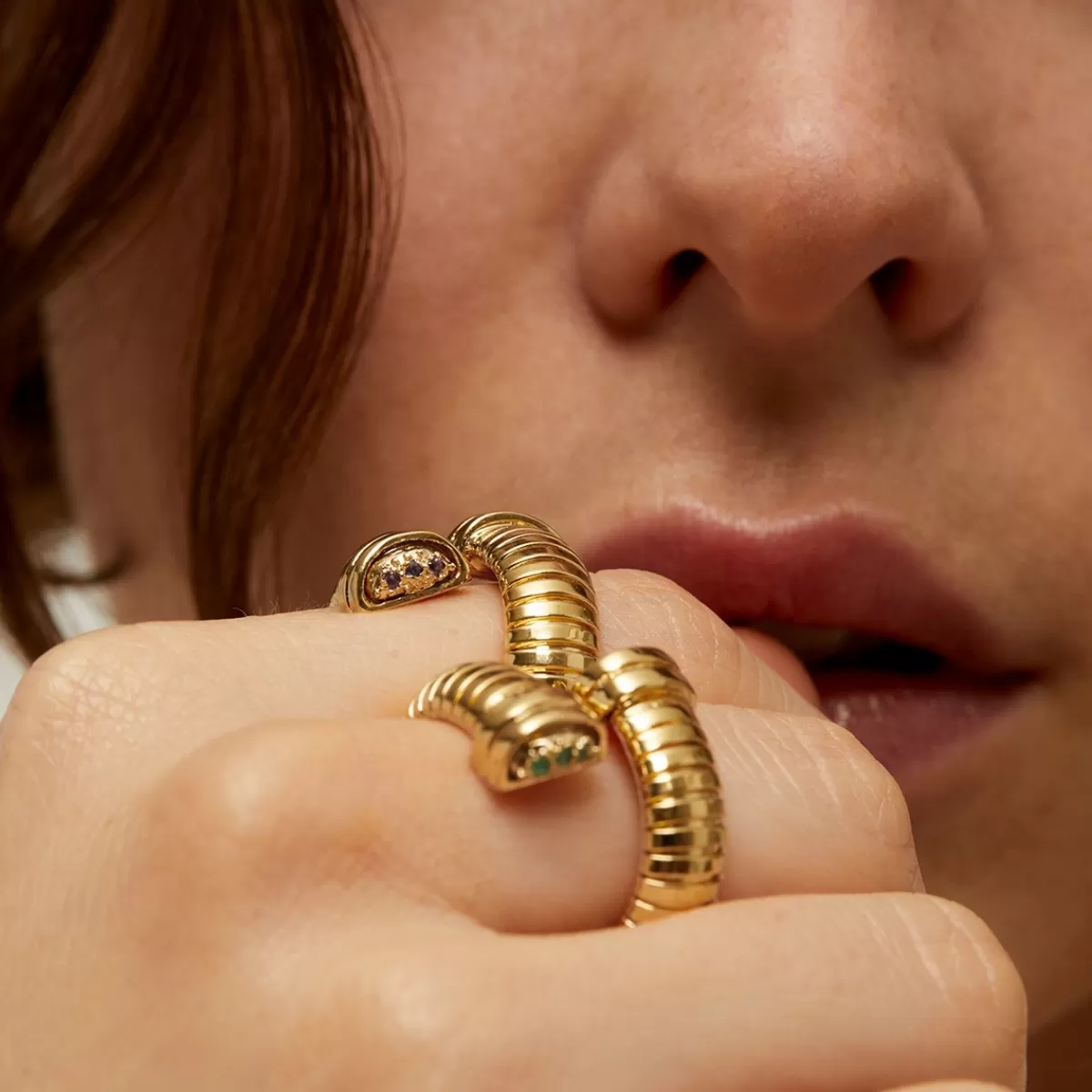Gas Bijoux Bague Antigone dorée - - Capsule Les Précieux Améthyste Online