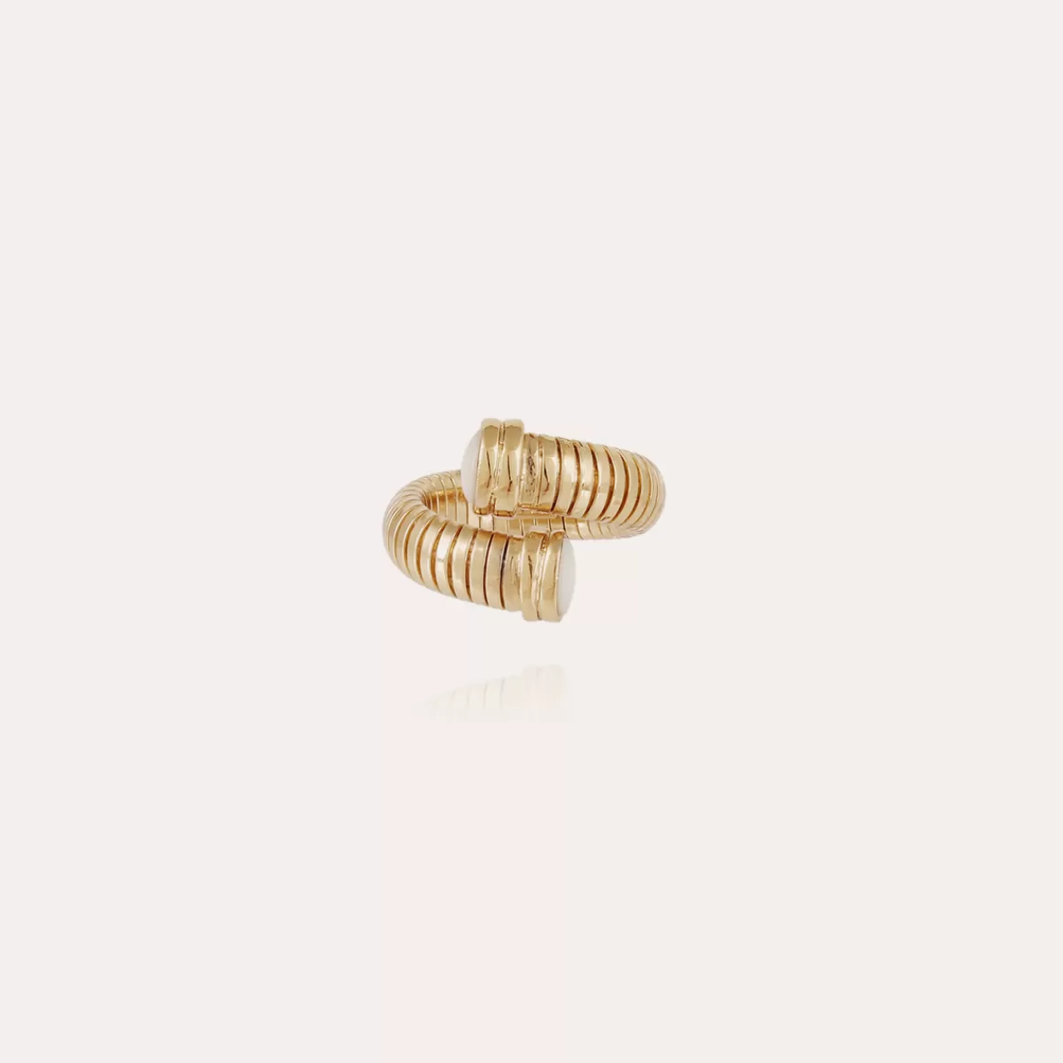 Gas Bijoux Bague Antigone dorée - Nacre blanche Hot