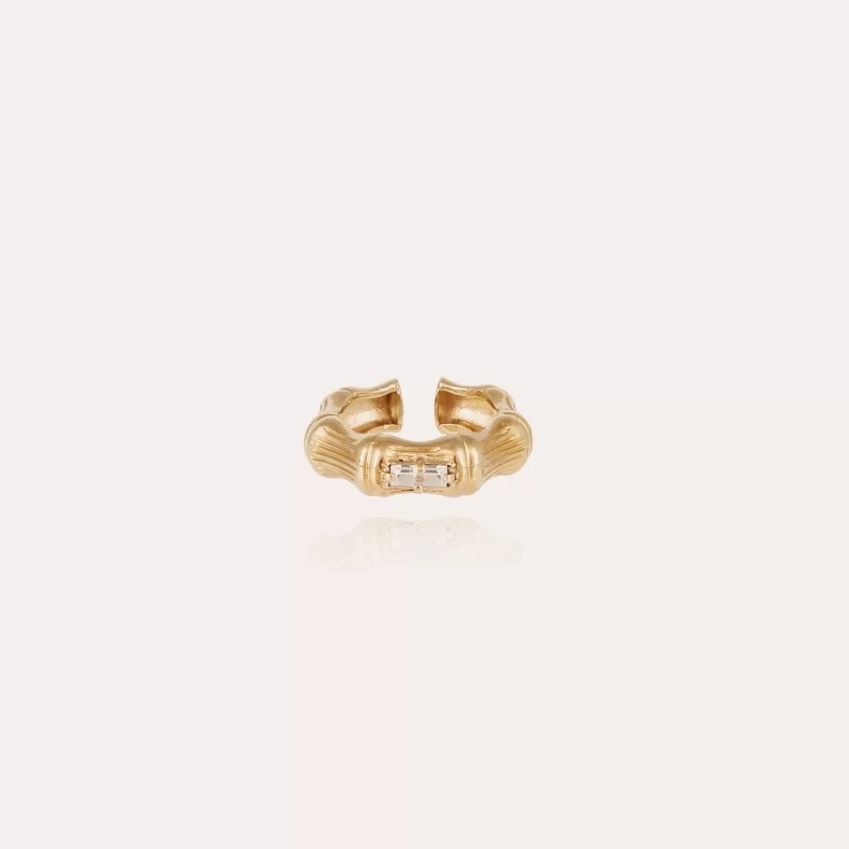 Gas Bijoux Bague Bambou jonc strass dorée Cristal Cheap