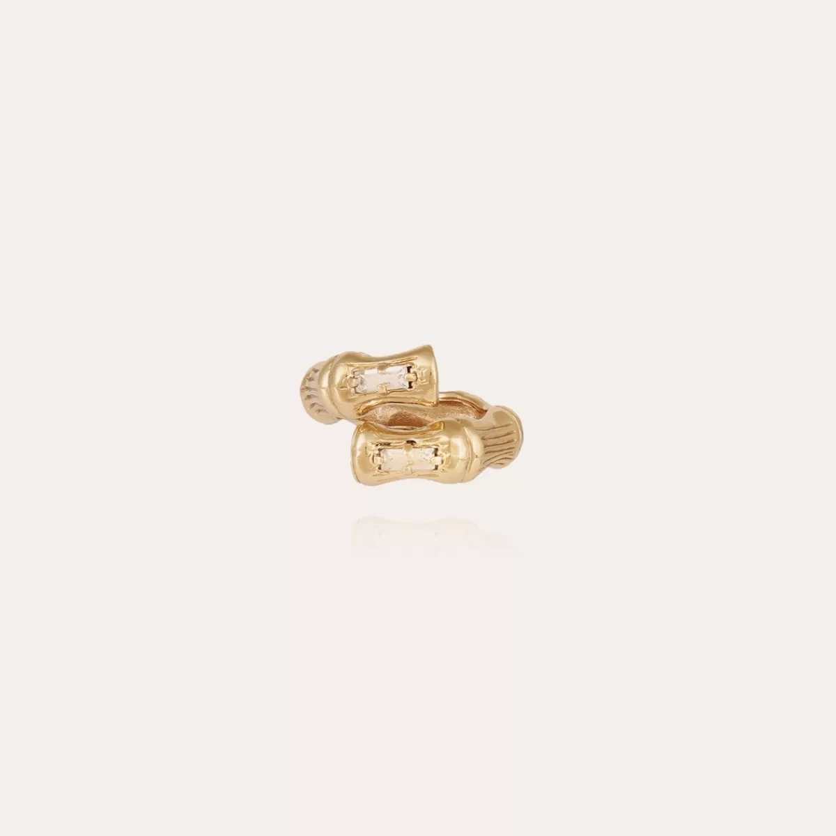 Gas Bijoux Bague Bambou Liane strass dorée Cristal Store