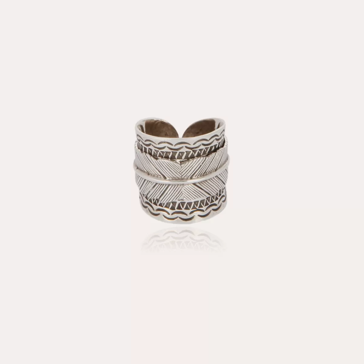 Gas Bijoux Bague Cancun Penna grand modèle argentée Online