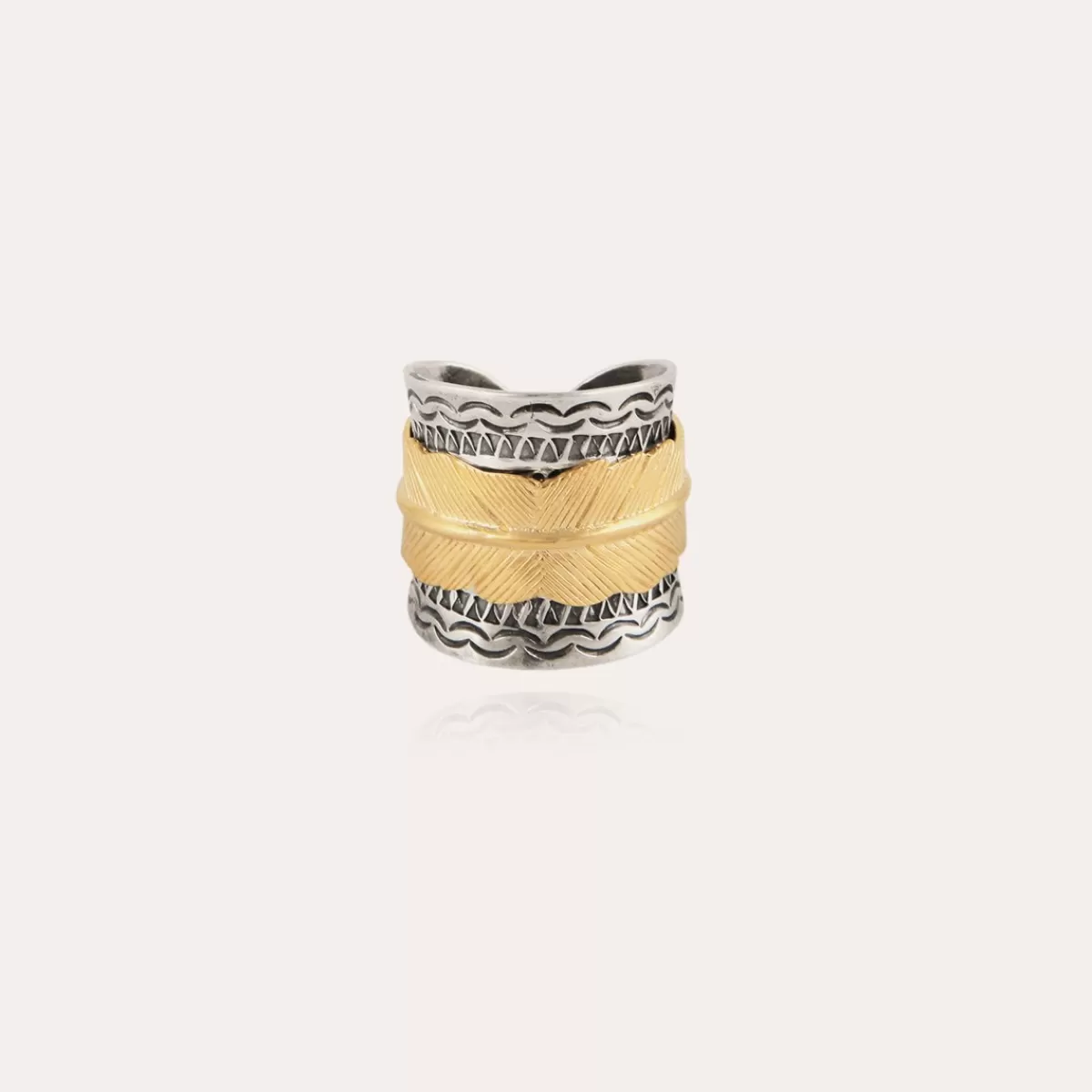 Gas Bijoux Bague Cancun Penna grand modèle bicolore Online