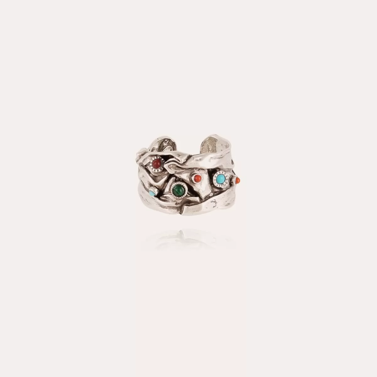 Gas Bijoux Bague Compression cabochons grand modèle argentée Online