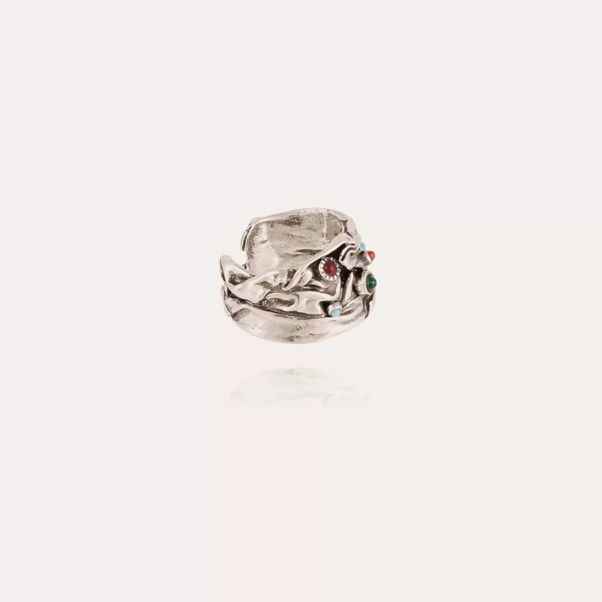 Gas Bijoux Bague Compression cabochons grand modèle argentée Online