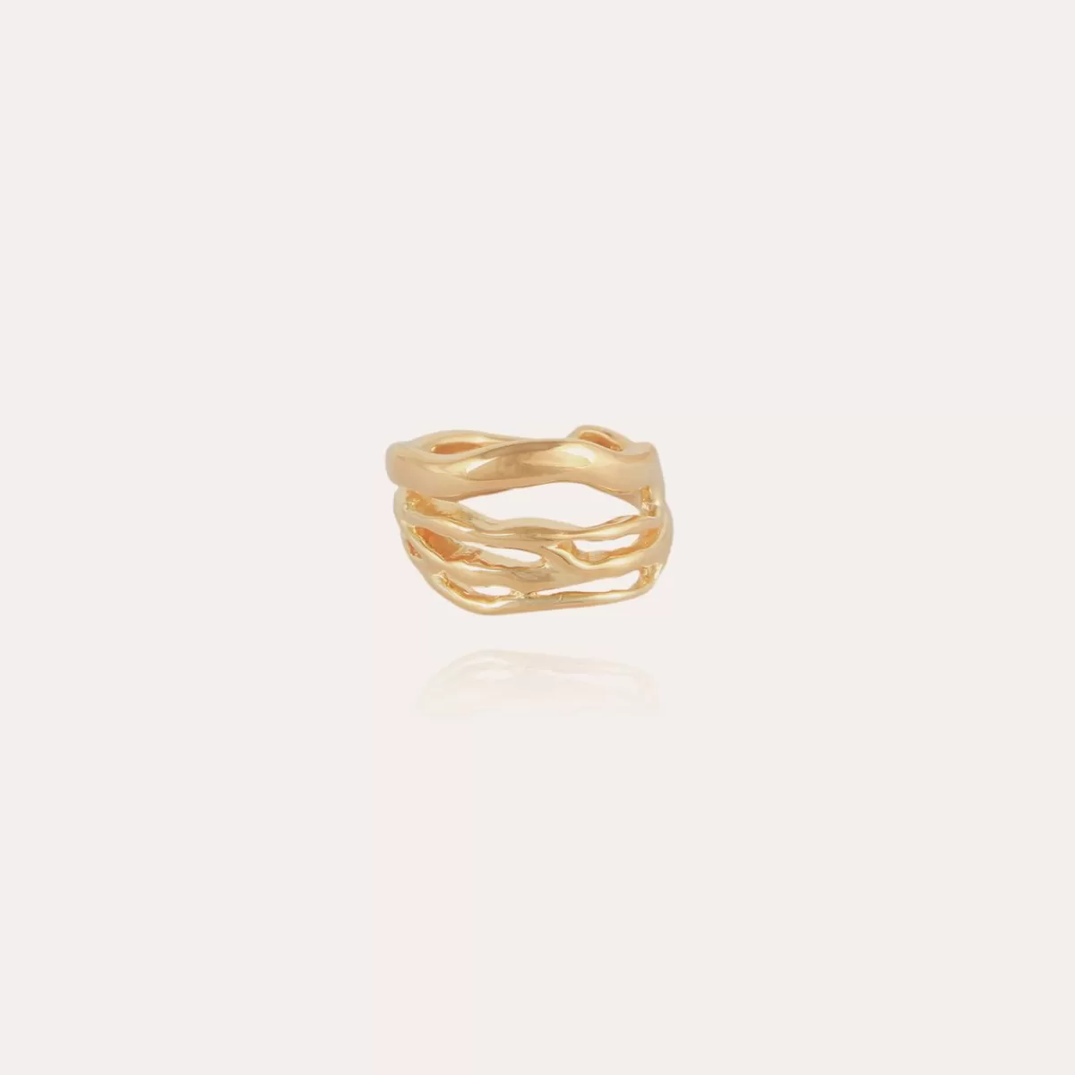 Gas Bijoux Bague Corail dorée Best