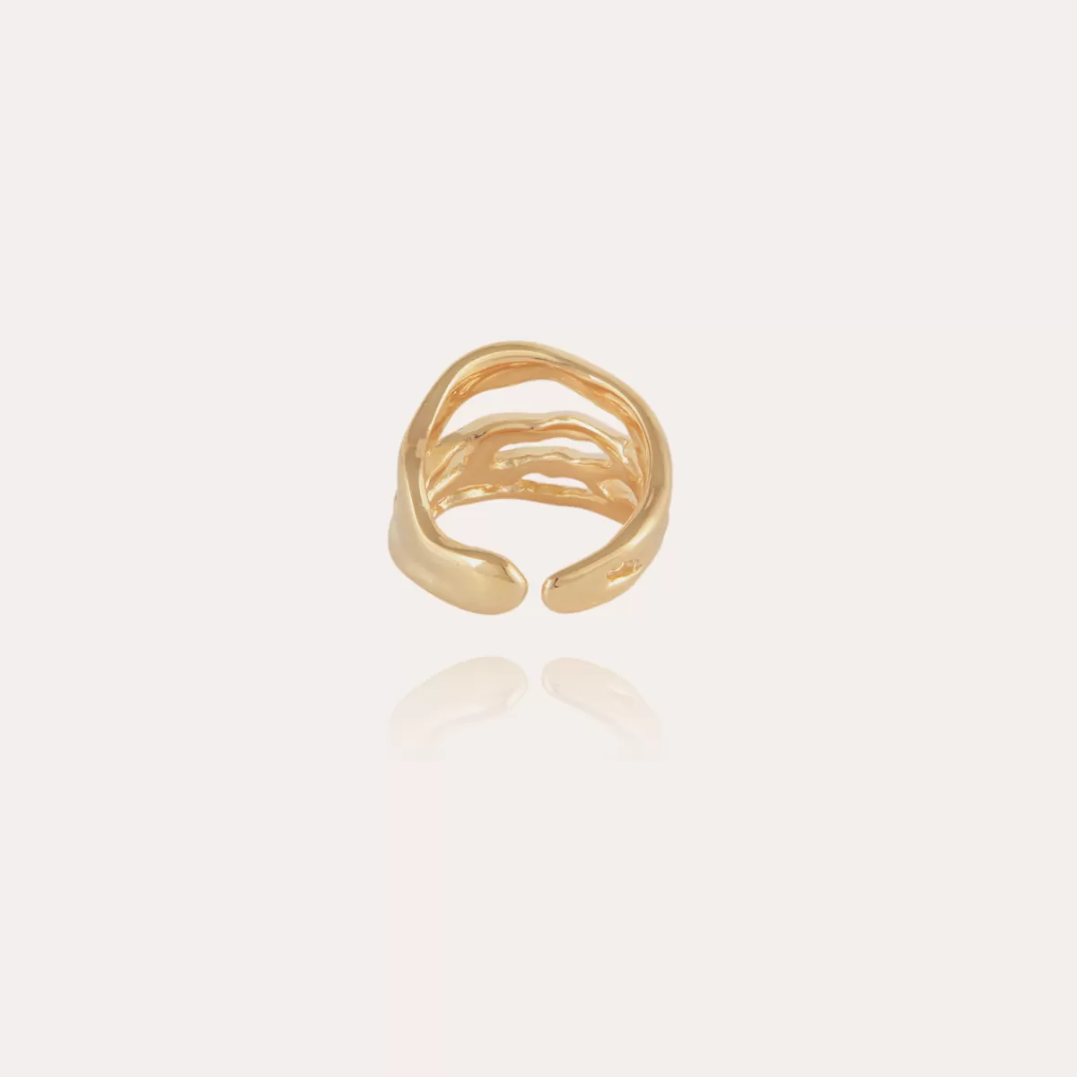 Gas Bijoux Bague Corail dorée Best