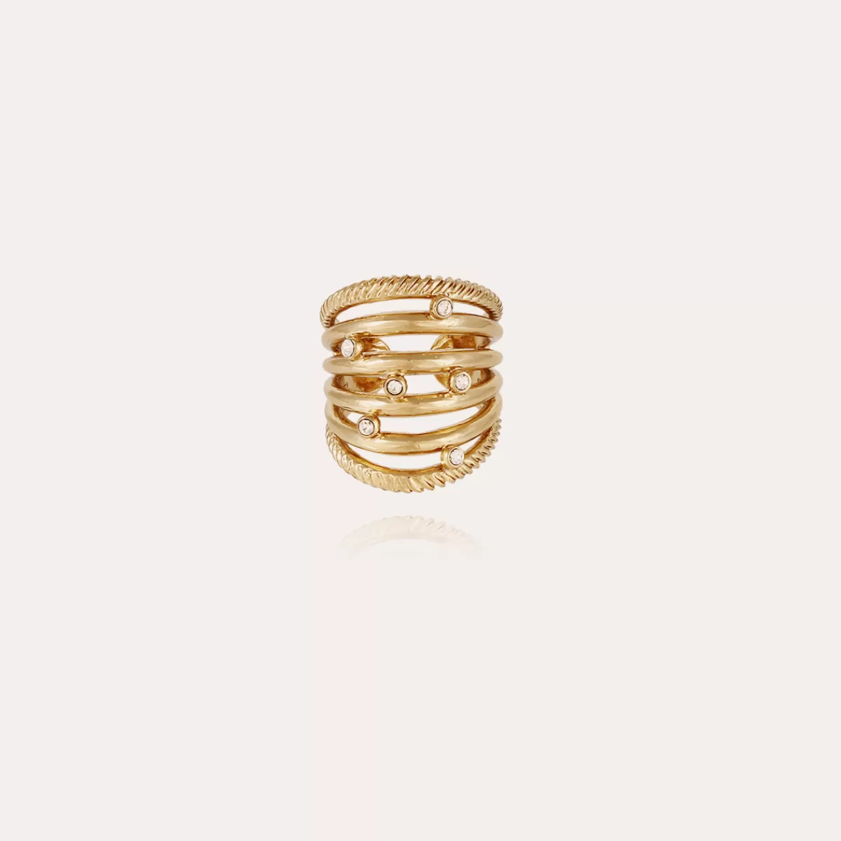 Gas Bijoux Bague Etincelle cabochons dorée Cheap