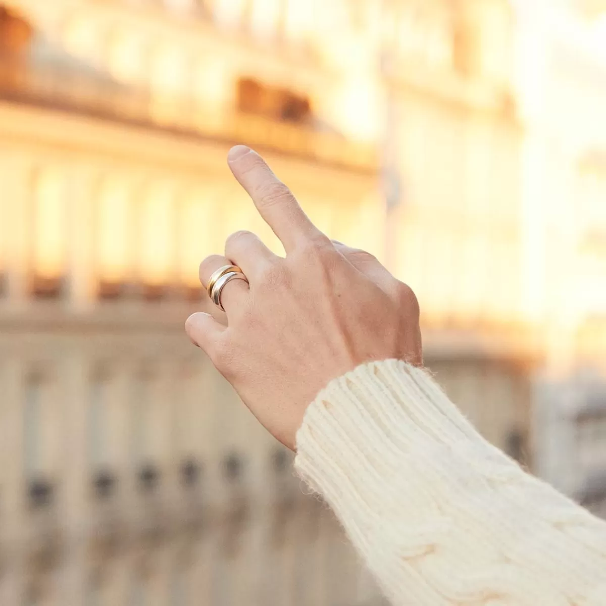Gas Bijoux Bague Jonc grand modèle dorée Flash Sale
