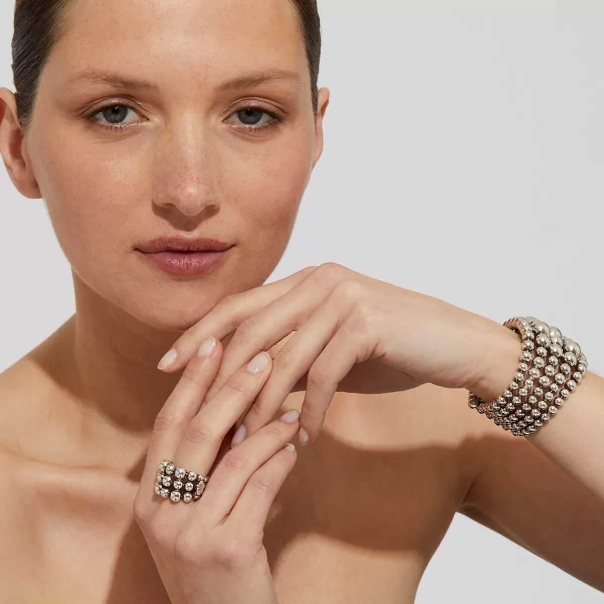 Gas Bijoux Bague Multiperla argentée Shop