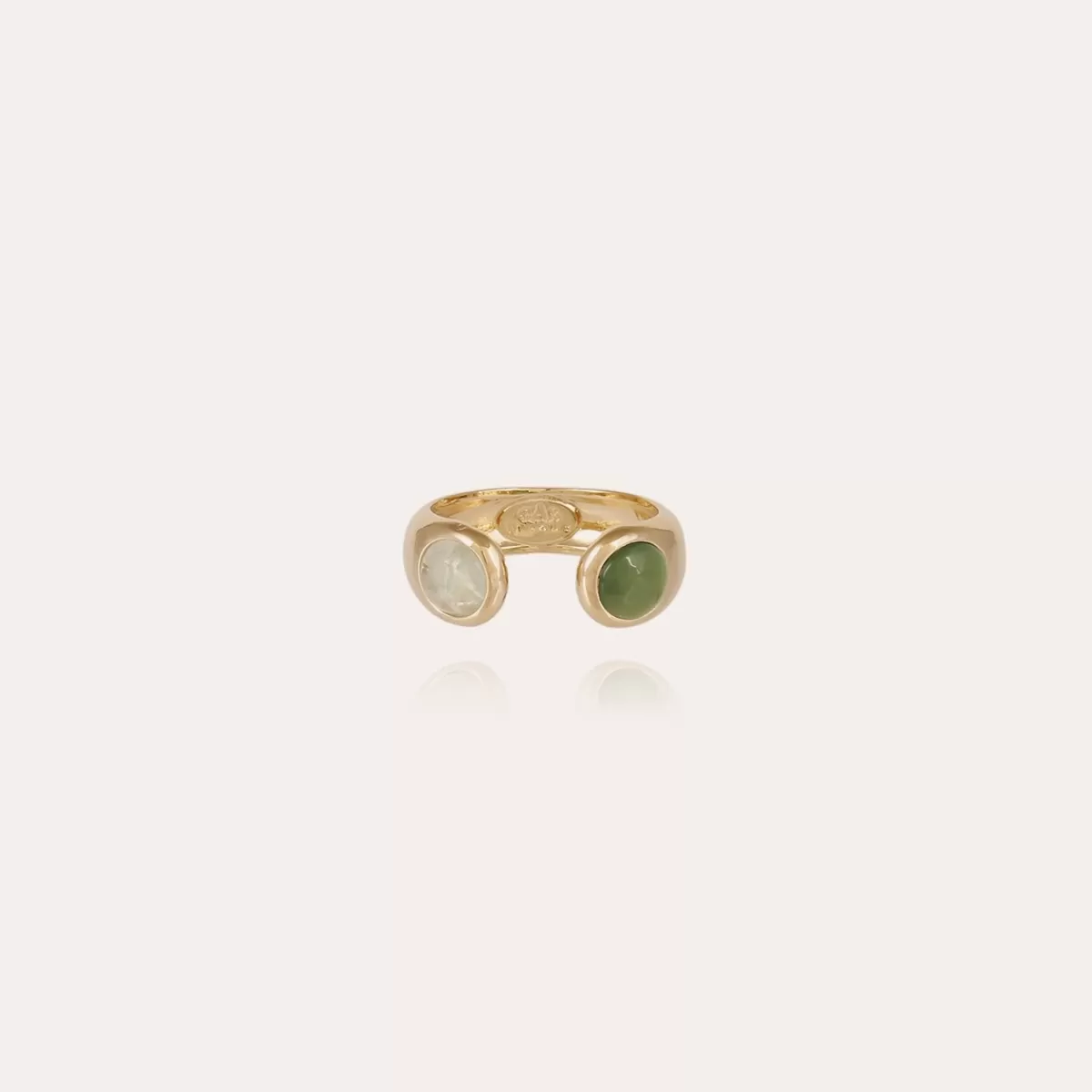 Gas Bijoux Bague Saint Germain dorée - Fluorine & Serpentine Nacre blanche Fashion
