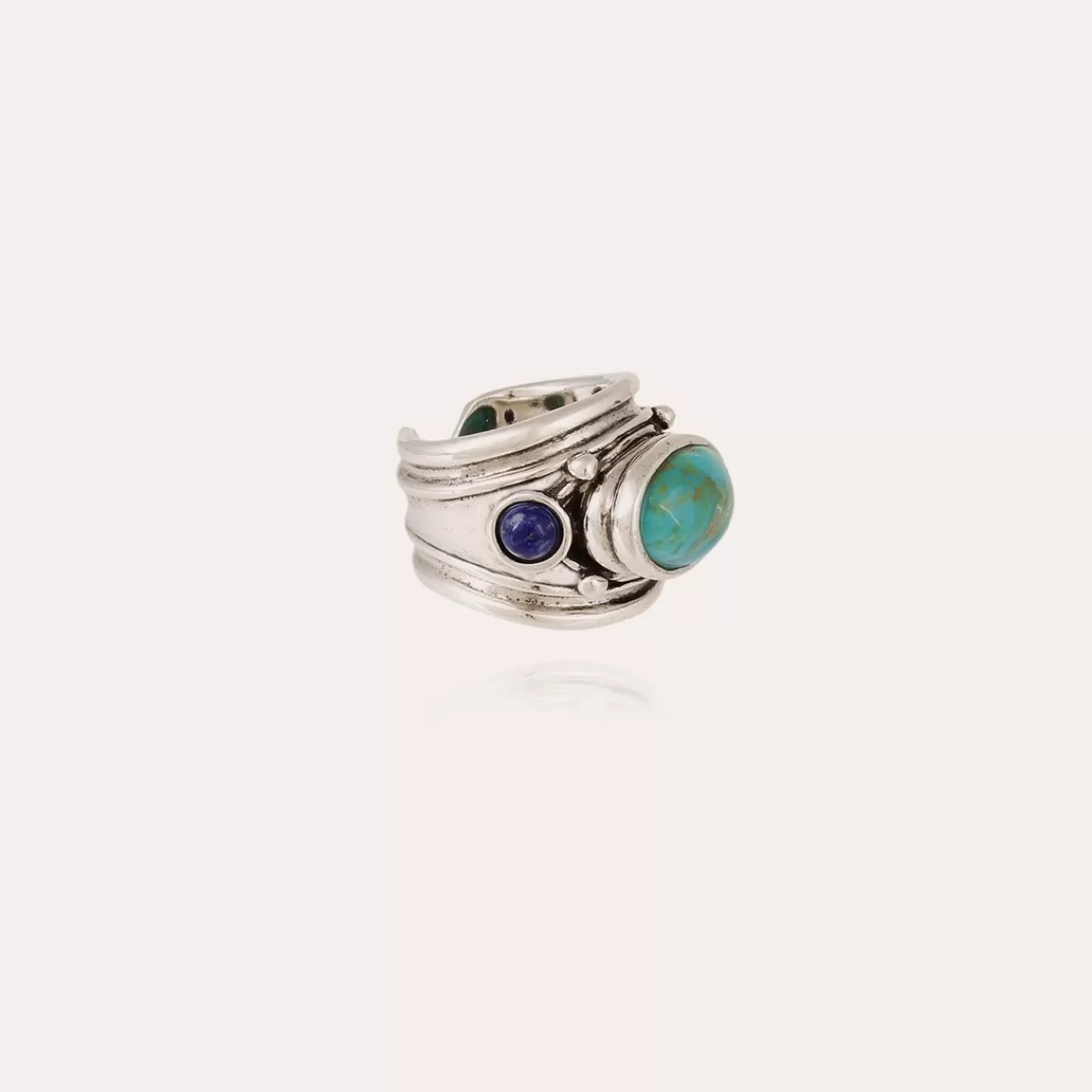 Gas Bijoux Bague Simone argentée - & Lapis Turquoise Best
