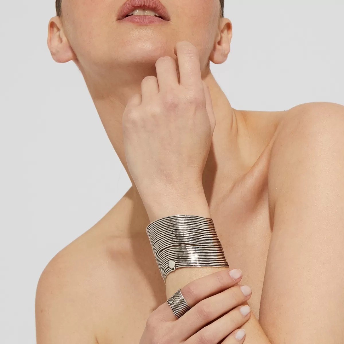 Gas Bijoux Bague Wave argentée Cheap