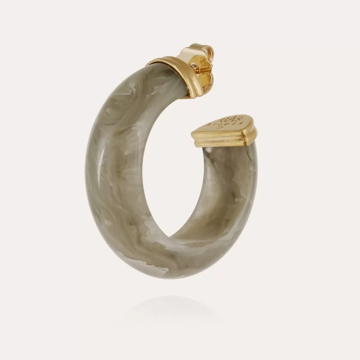 Gas Bijoux Boucles d'oreilles Abalone acétate dorées - Gris Clearance