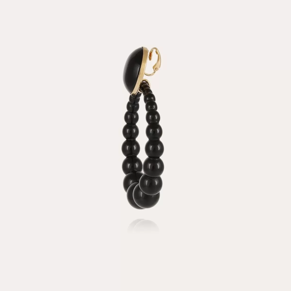 Gas Bijoux Boucles d'oreilles Andy grand modèle acétate dorées - Noir Sale