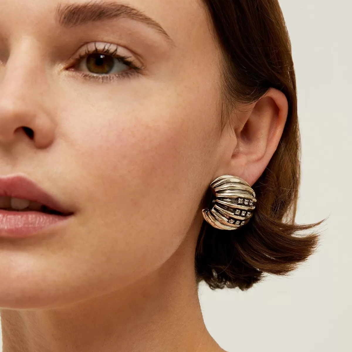 Gas Bijoux Boucles d'oreilles Anne strass argentées Cristal Shop