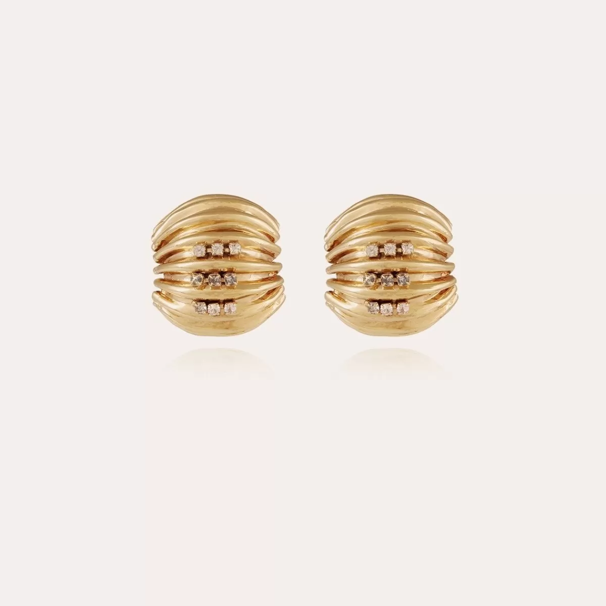 Gas Bijoux Boucles d'oreilles Anne strass dorées Cristal New