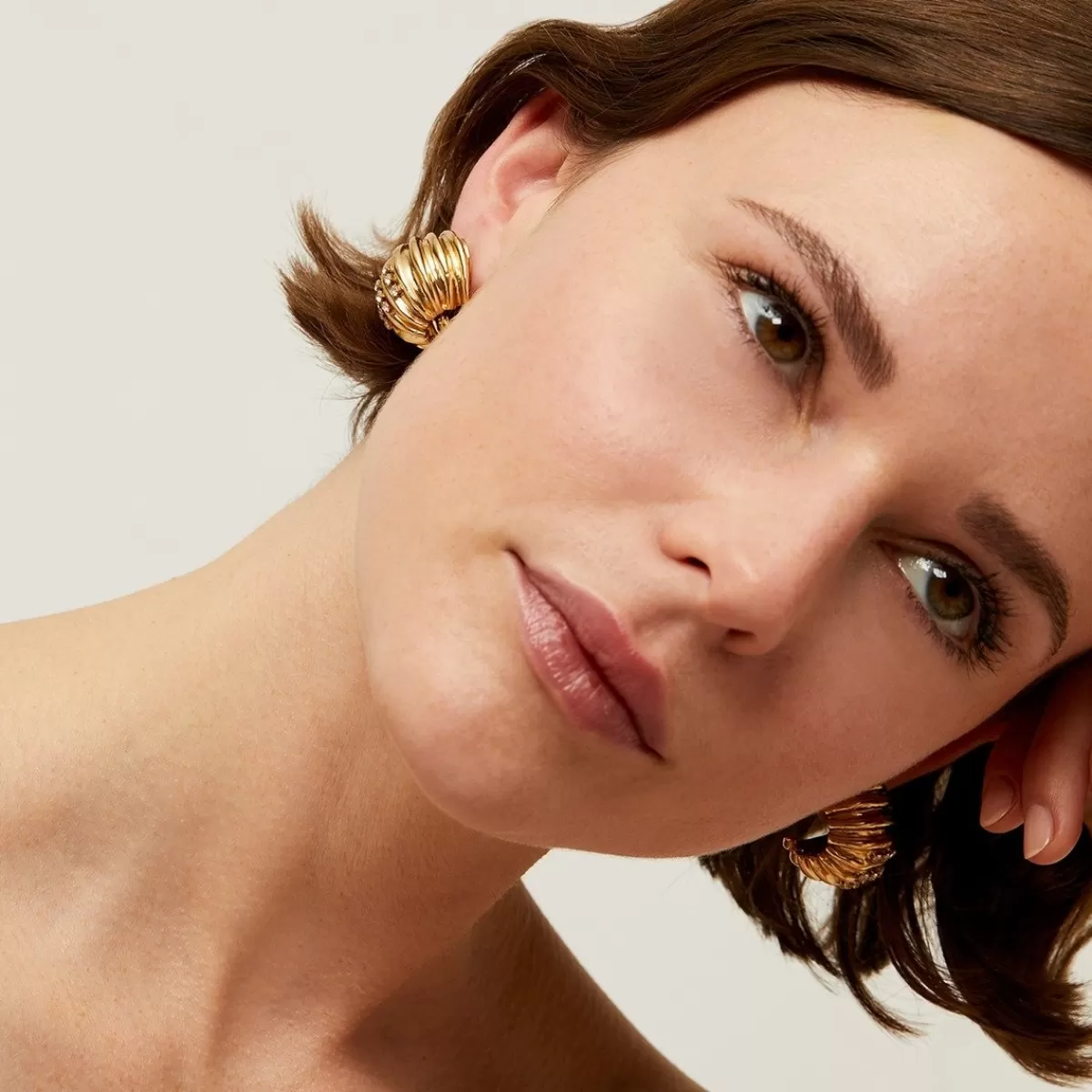 Gas Bijoux Boucles d'oreilles Anne strass dorées Cristal New