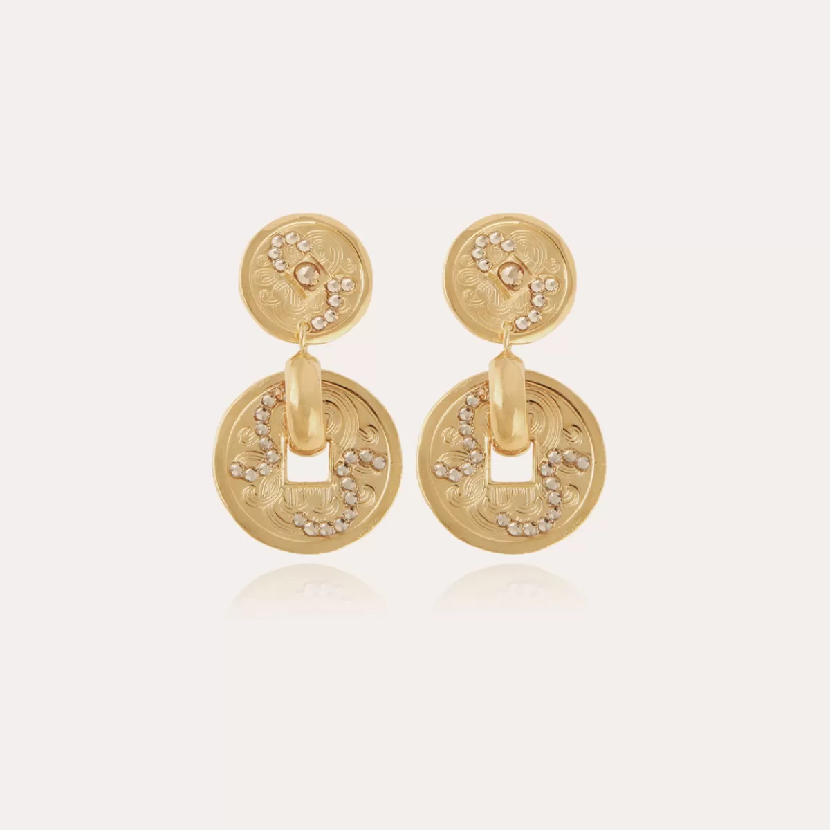 Gas Bijoux Boucles d'oreilles Aurelia strass dorées Cheap