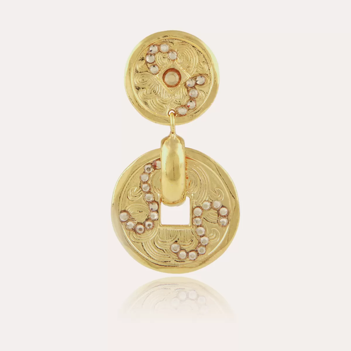 Gas Bijoux Boucles d'oreilles Aurelia strass dorées Cheap