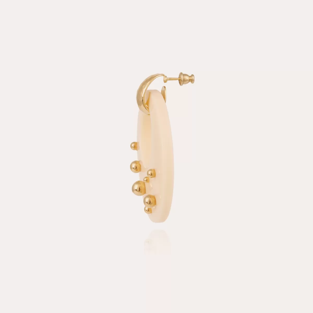 Gas Bijoux Boucles d'oreilles Cassiope acétate dorées - Ivoire New