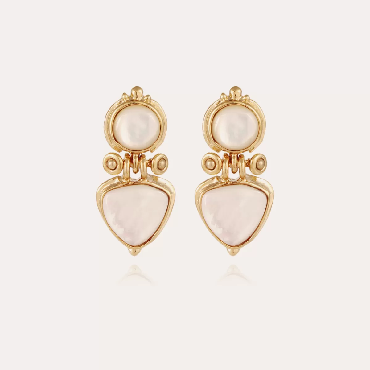 Gas Bijoux Boucles d'oreilles Colorado dorées - Nacre blanche Shop