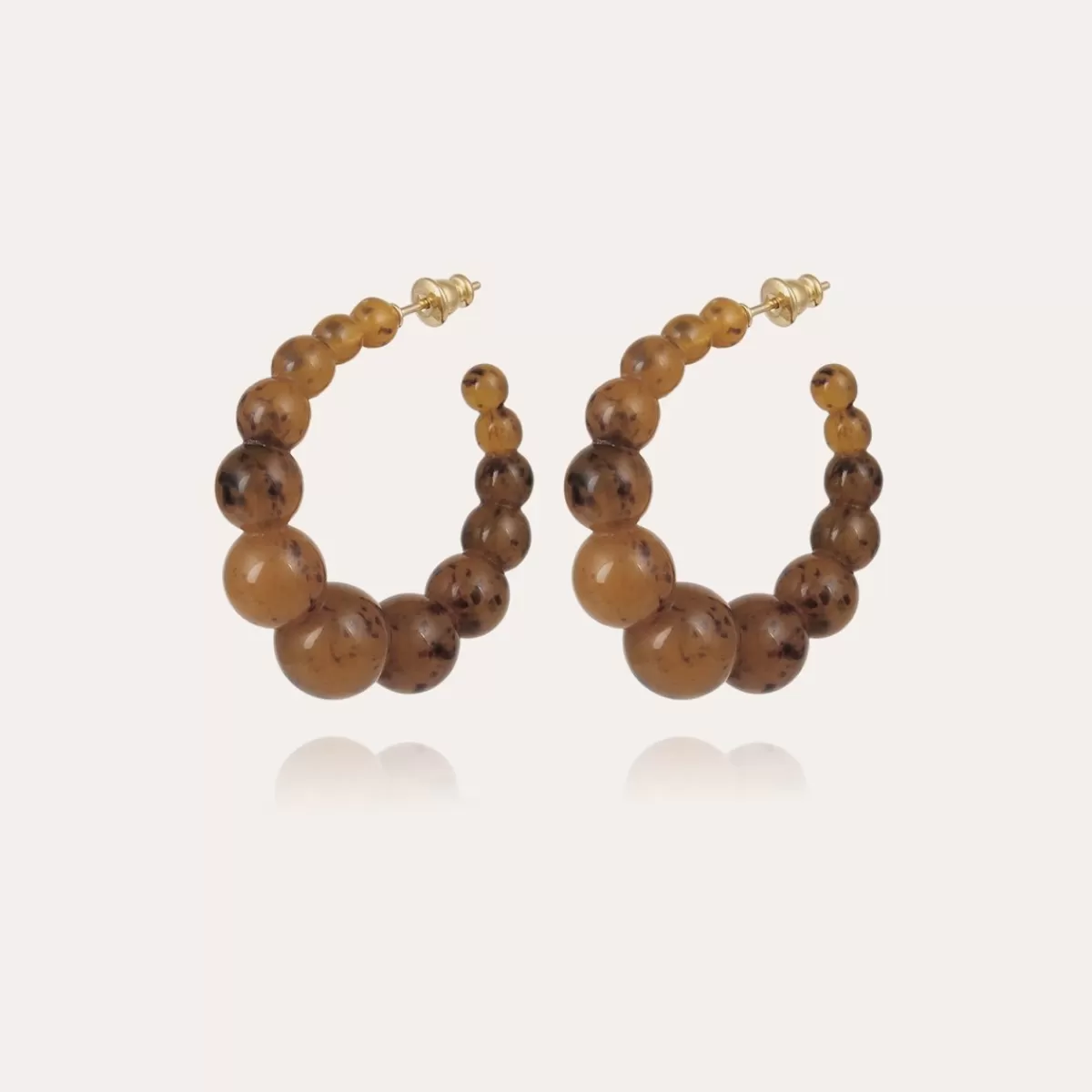 Gas Bijoux Boucles d'oreilles créoles Andy petit modèle dorées - Marron Best Sale