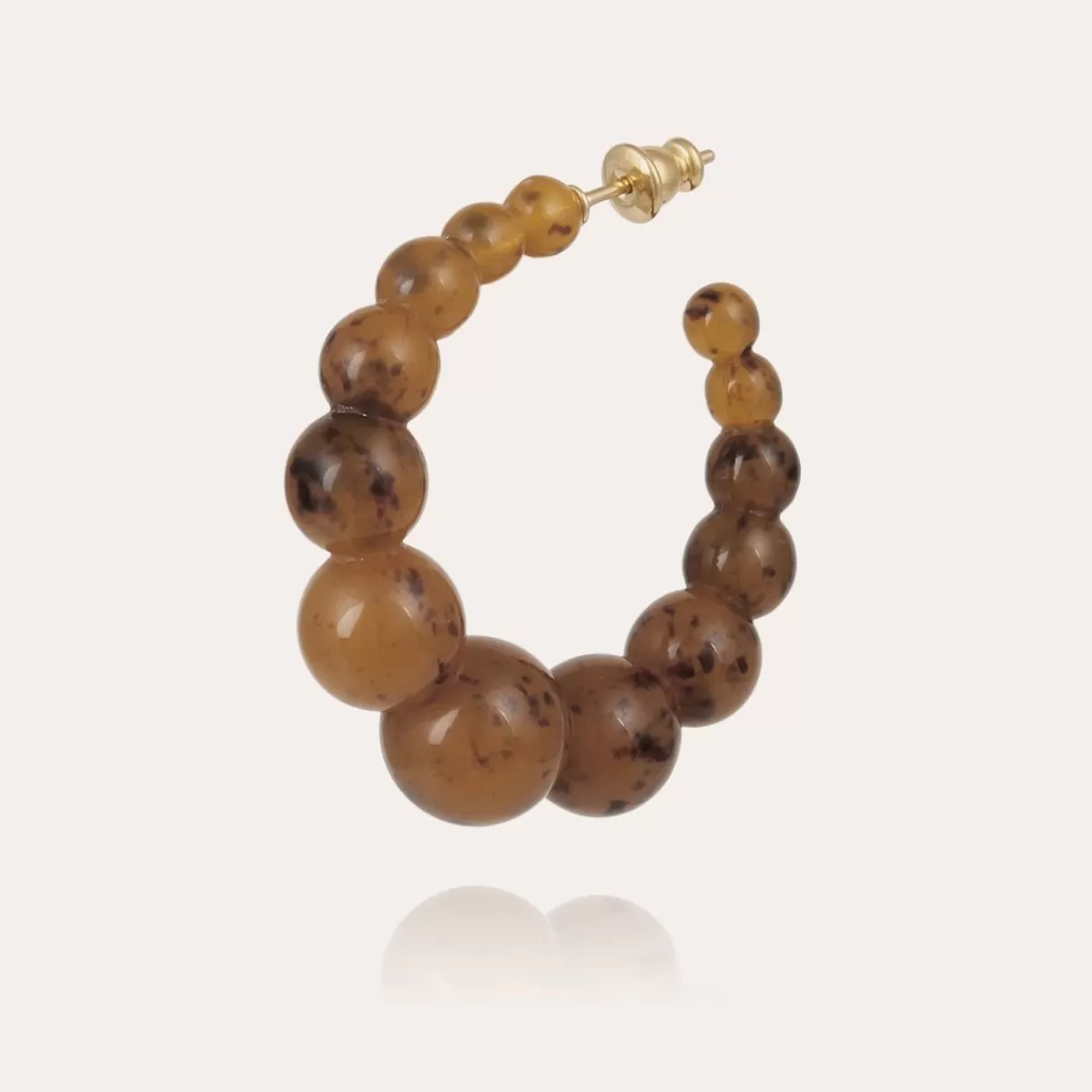 Gas Bijoux Boucles d'oreilles créoles Andy petit modèle dorées - Marron Best Sale