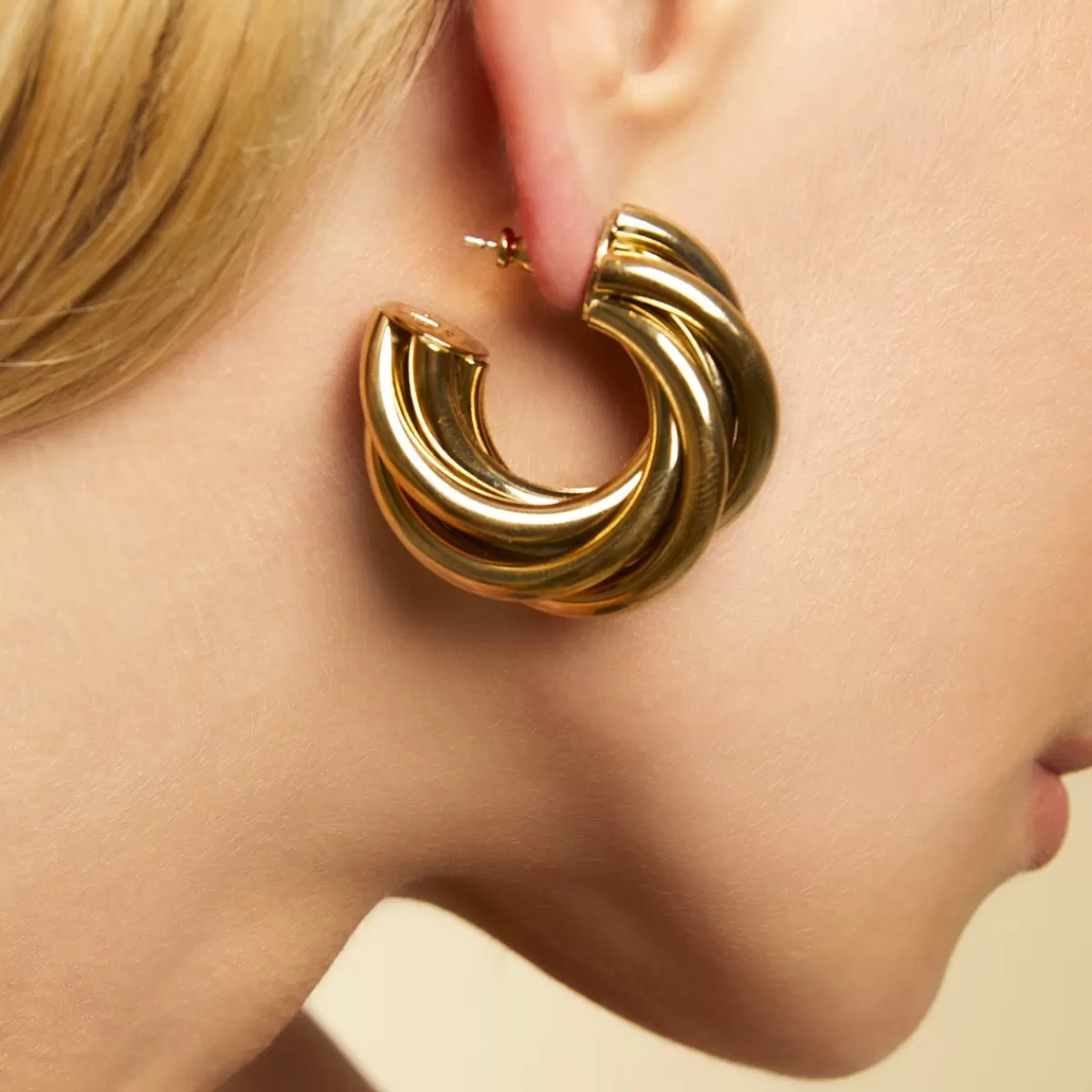 Gas Bijoux Boucles d'oreilles créoles Atik moyen modèle dorées Best Sale