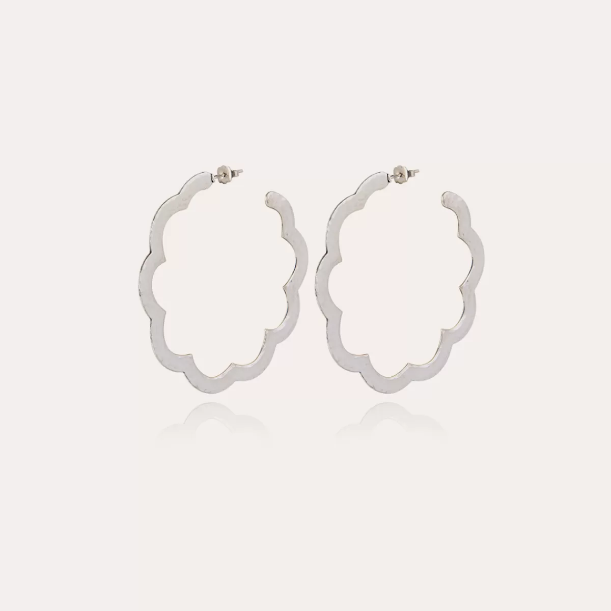 Gas Bijoux Boucles d'oreilles créoles Bolduc Flore petit modèle argentées Best Sale