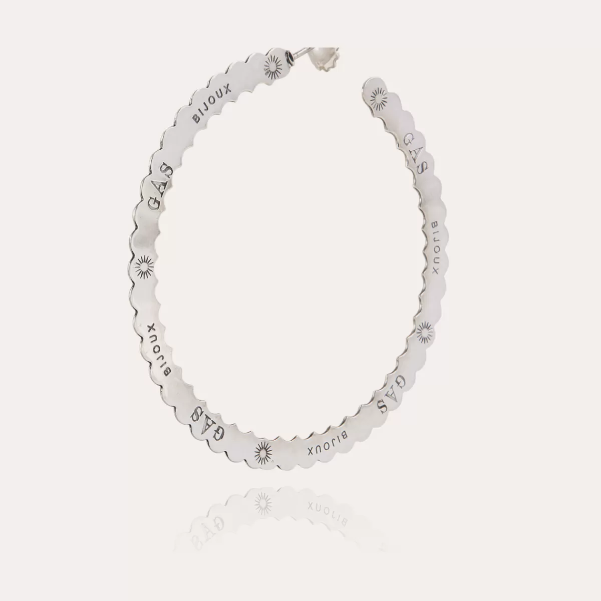 Gas Bijoux Boucles d'oreilles créoles Bolduc grand modèle argentées Cheap