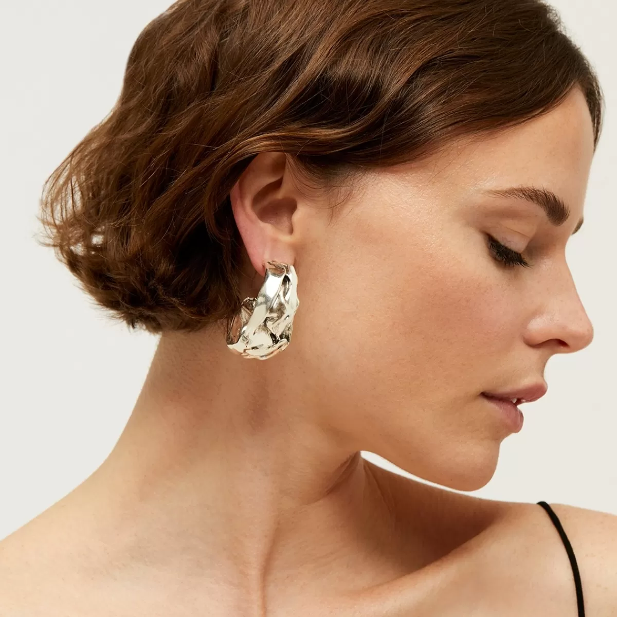 Gas Bijoux Boucles d'oreilles créoles Compression argentées Fashion