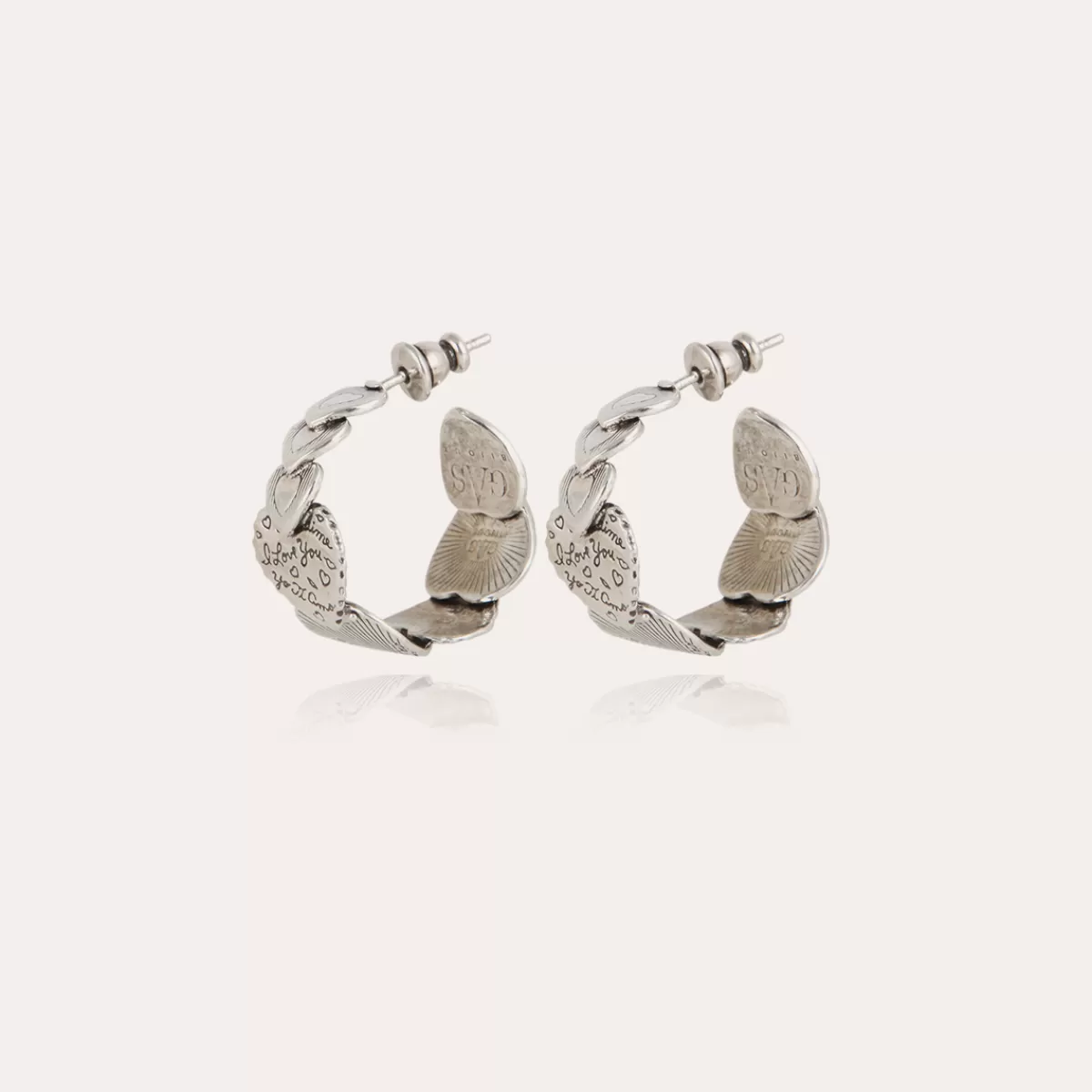 Gas Bijoux Boucles d'oreilles créoles Cuore petit modèle argentées Best Sale