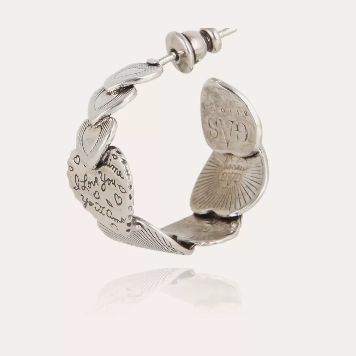 Gas Bijoux Boucles d'oreilles créoles Cuore petit modèle argentées Best Sale