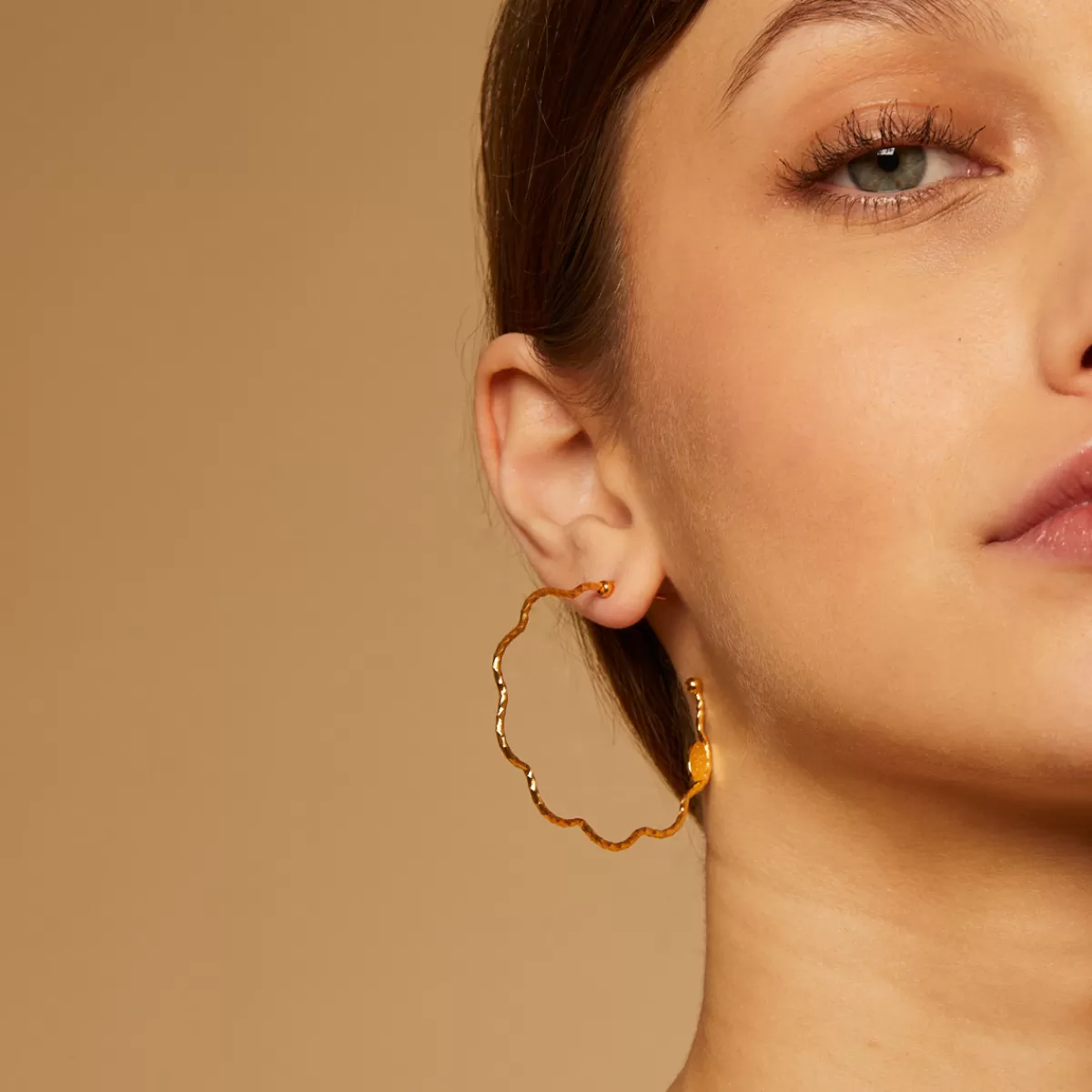 Gas Bijoux Boucles d'oreilles créoles Florette petit modèle dorées Flash Sale