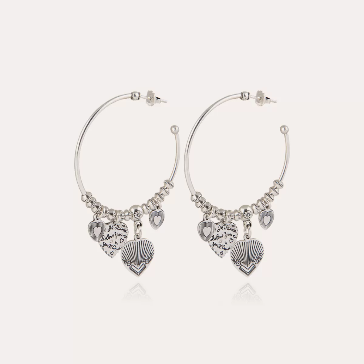 Gas Bijoux Boucles d'oreilles créoles Love mini argentées Hot