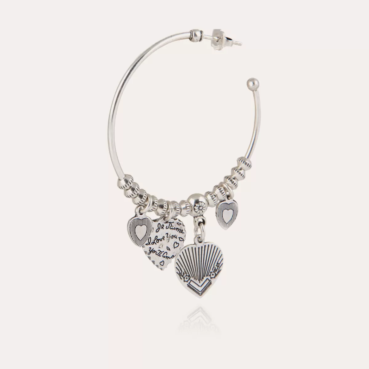 Gas Bijoux Boucles d'oreilles créoles Love mini argentées Hot