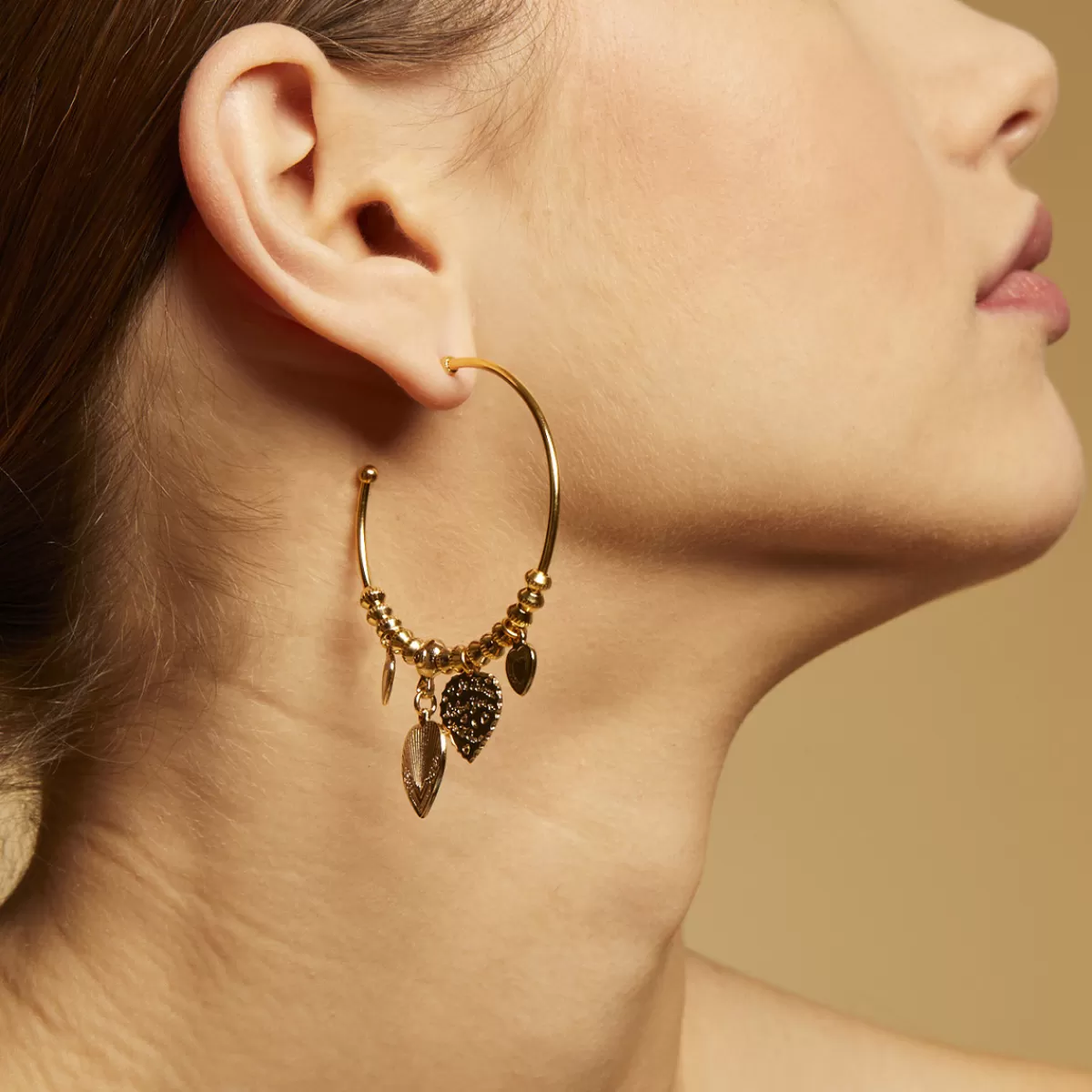 Gas Bijoux Boucles d'oreilles créoles Love mini dorées Hot