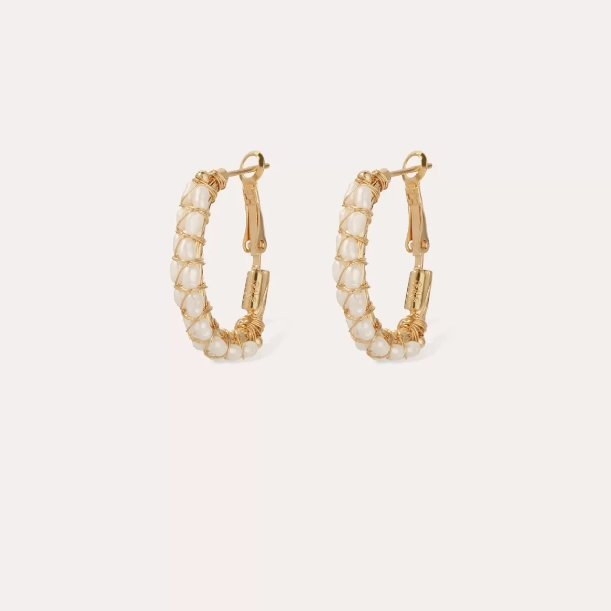 Gas Bijoux Boucles d'oreilles créoles Lyre dorées Gris Fashion