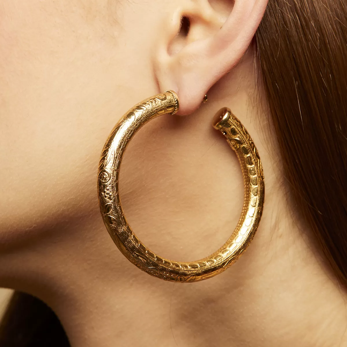 Gas Bijoux Boucles d'oreilles créoles Maoro grand modèle dorées Hot