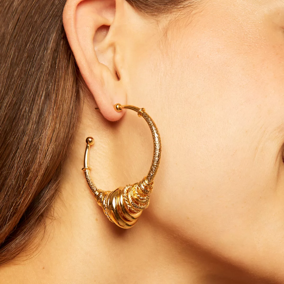 Gas Bijoux Boucles d'oreilles créoles Maranzana dorées Best Sale