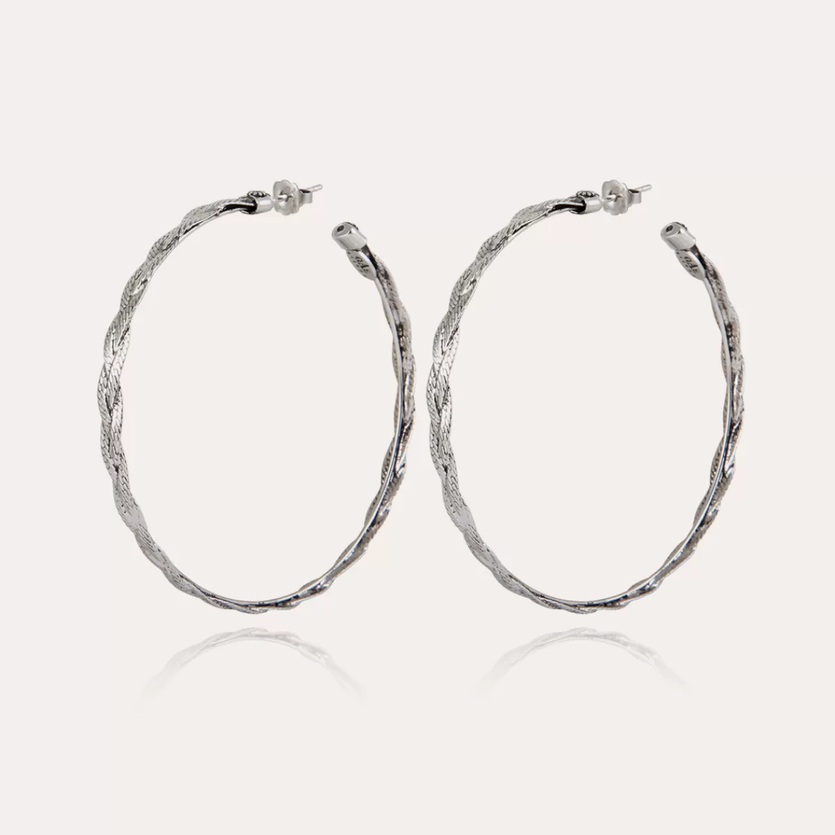 Gas Bijoux Boucles d'oreilles créoles Tresse argentées Best
