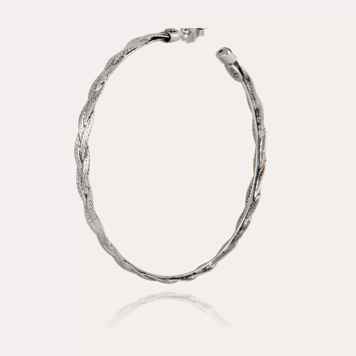 Gas Bijoux Boucles d'oreilles créoles Tresse argentées Best