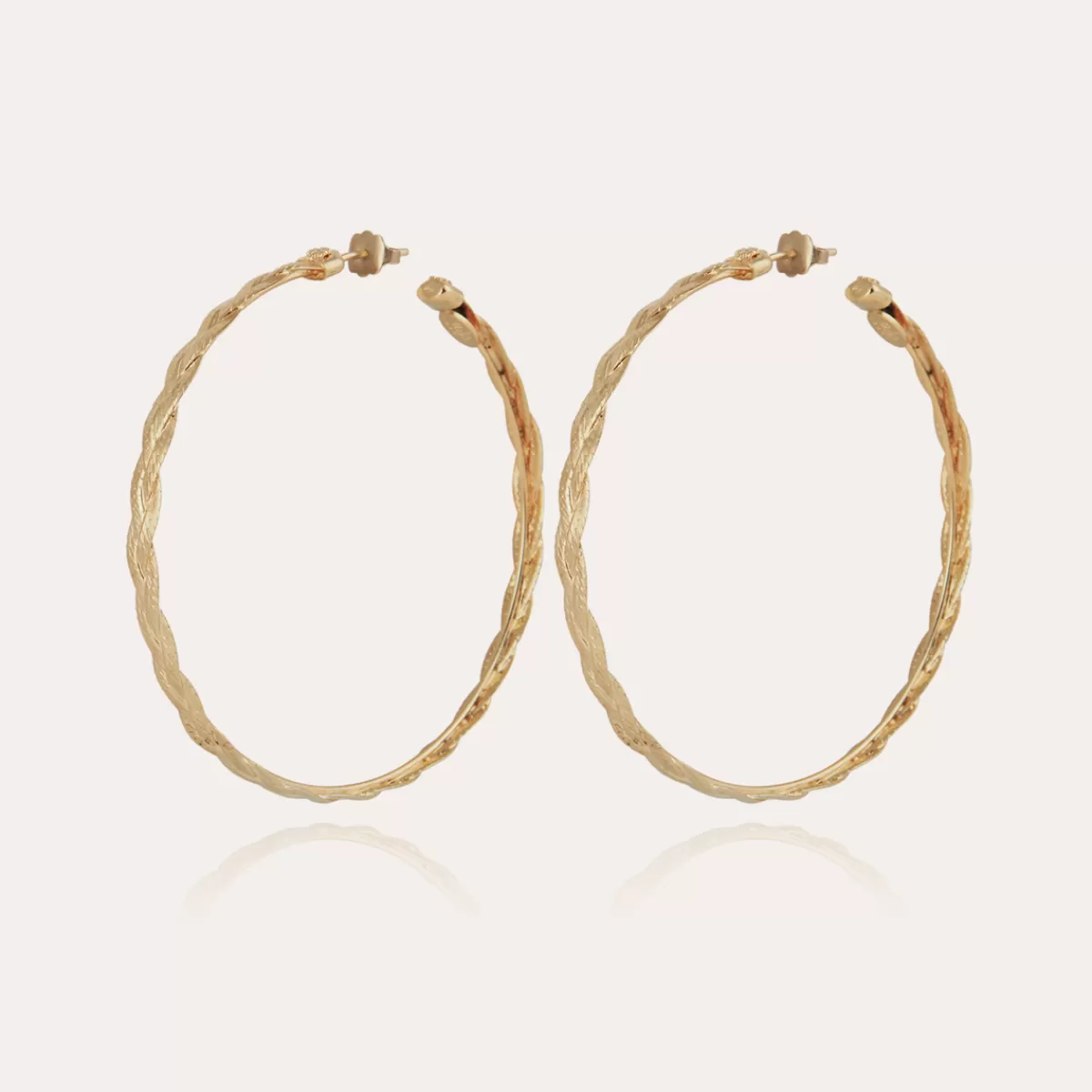 Gas Bijoux Boucles d'oreilles créoles Tresse dorées Cheap