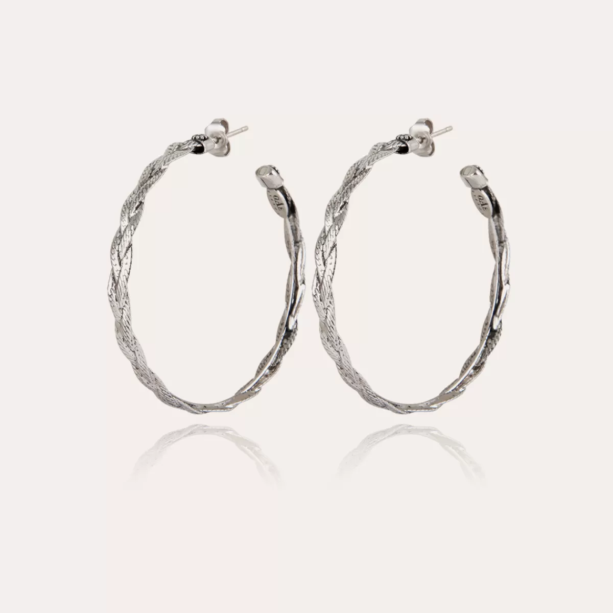 Gas Bijoux Boucles d'oreilles créoles Tresse moyen modèle argentées Outlet