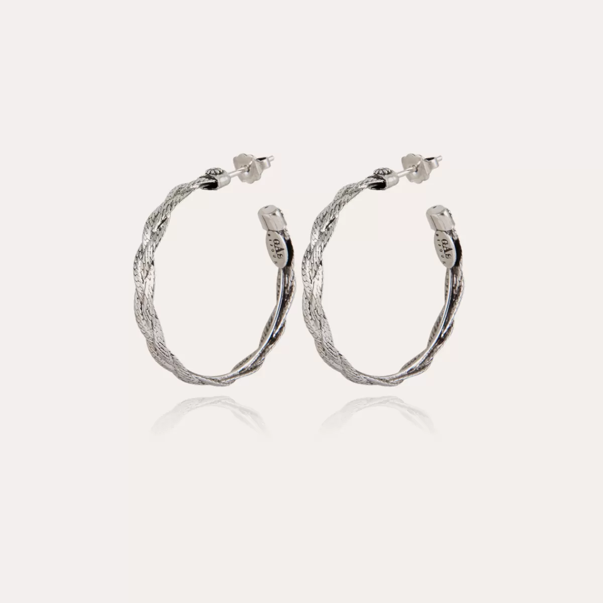 Gas Bijoux Boucles d'oreilles créoles Tresse petit modèle argentées Shop