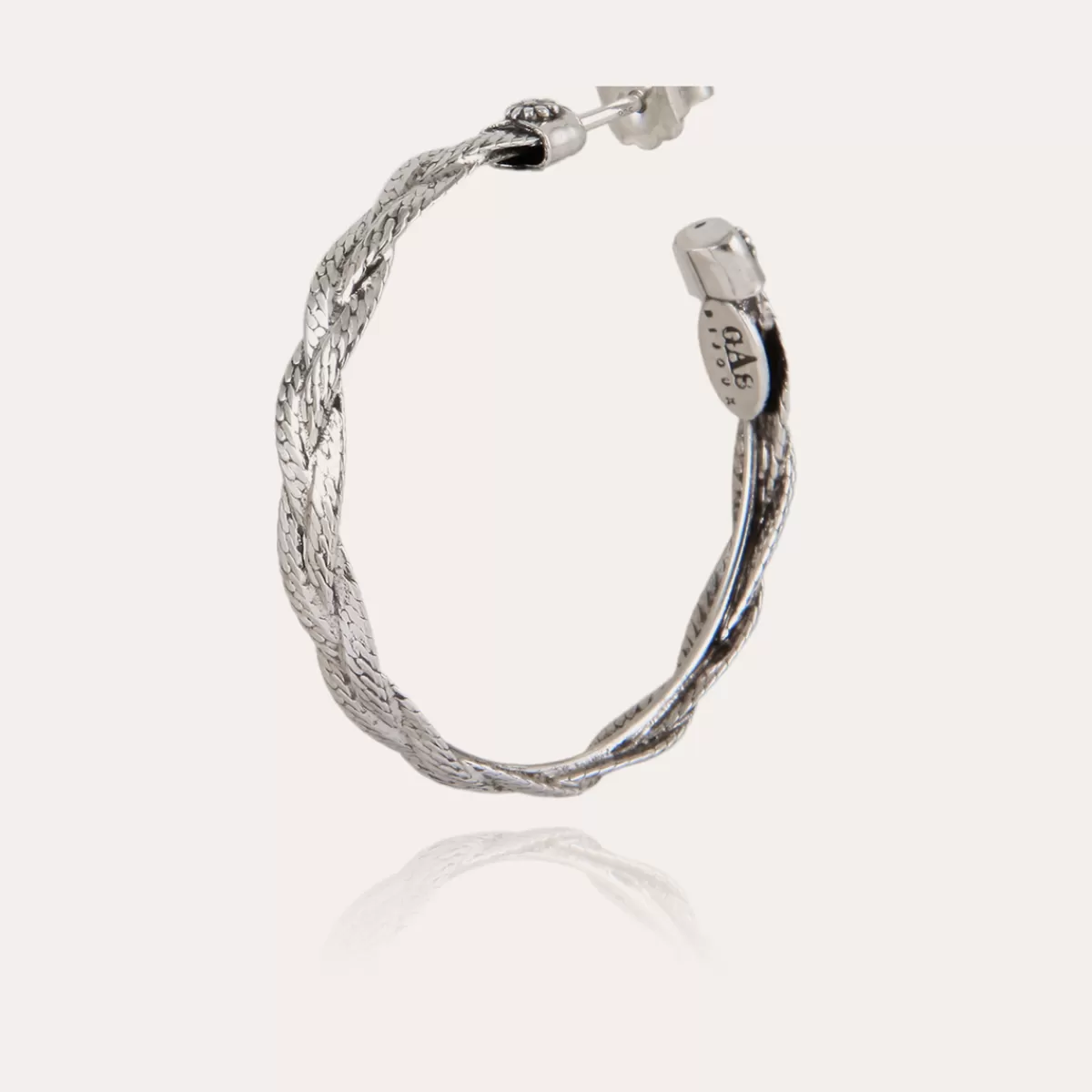 Gas Bijoux Boucles d'oreilles créoles Tresse petit modèle argentées Shop