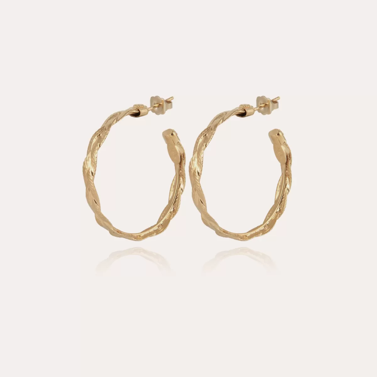 Gas Bijoux Boucles d'oreilles créoles Tresse petit modèle dorées New