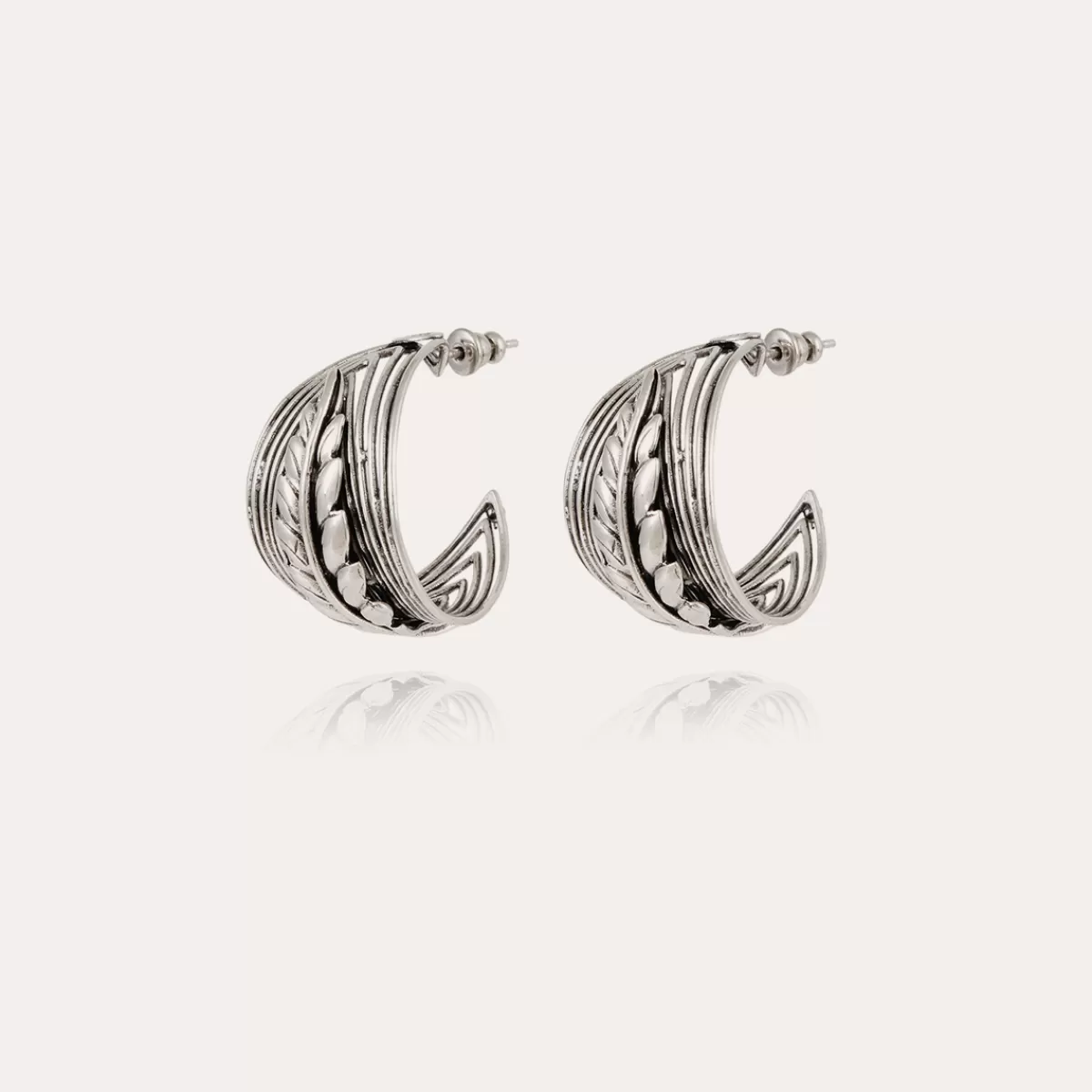 Gas Bijoux Boucles d'oreilles créoles Wave Epi argentées Shop