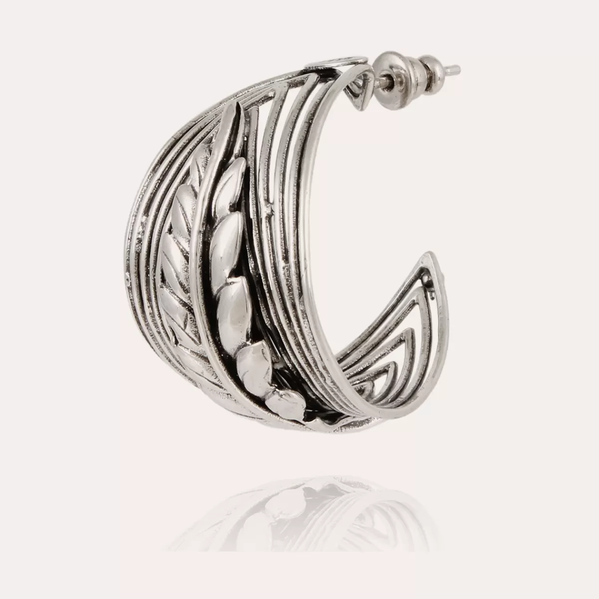 Gas Bijoux Boucles d'oreilles créoles Wave Epi argentées Shop