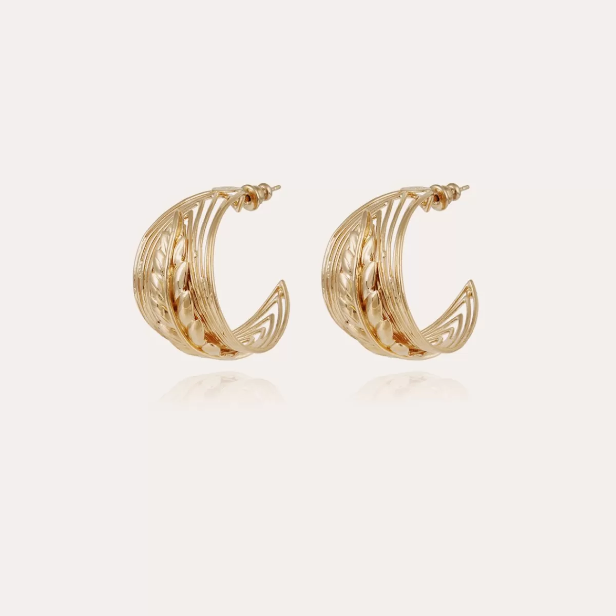 Gas Bijoux Boucles d'oreilles créoles Wave Epi dorées Best